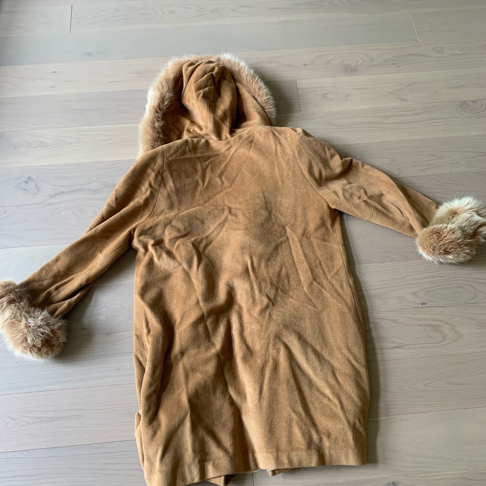 Hooded Faux fur trim coat - Picture 8 of 11